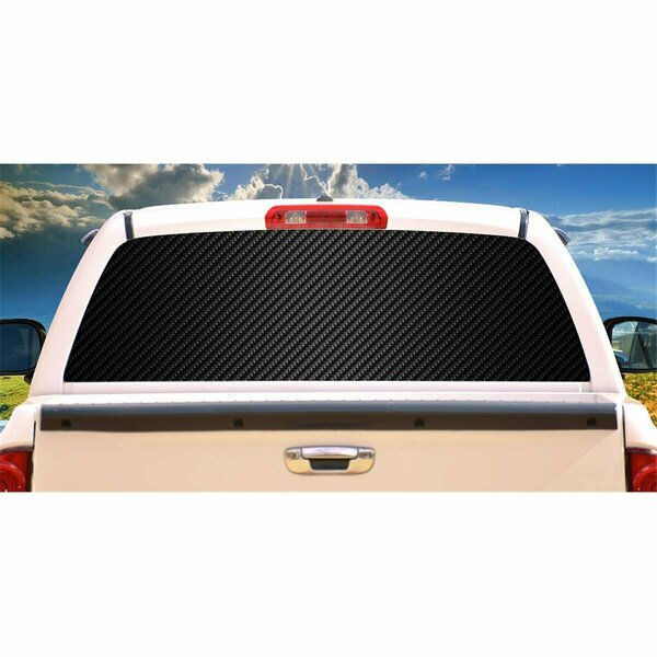 Entretenimiento Carbon Fiber Rear Window Graphic Truck View Thru Vinyl Back Decal EN2678318